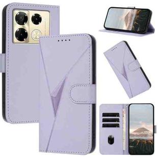 For Infinix Note 40 Pro 4G / 5G Triangle Pattern Buckle Clasp Leather Phone Case(Light Purple)