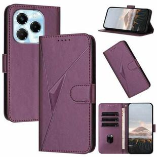 For Infinix Note 40X 5G Triangle Pattern Buckle Clasp Leather Phone Case(Dark Purple)