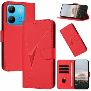 For Infinix Smart 7 Triangle Pattern Buckle Clasp Leather Phone Case(Red)