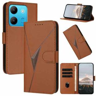 For Infinix Smart 7 Triangle Pattern Buckle Clasp Leather Phone Case(Brown)