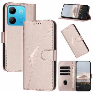 For Infinix Smart 7 Triangle Pattern Buckle Clasp Leather Phone Case(Rose Gold)