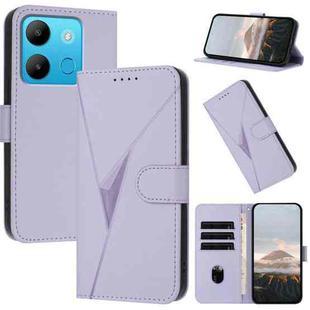 For Infinix Smart 7 Triangle Pattern Buckle Clasp Leather Phone Case(Light Purple)