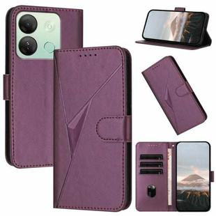 For Infinix Smart 7 HD Triangle Pattern Buckle Clasp Leather Phone Case(Dark Purple)