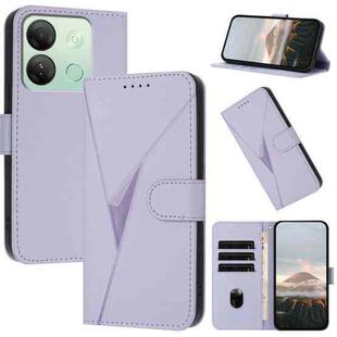 For Infinix Smart 7 HD Triangle Pattern Buckle Clasp Leather Phone Case(Light Purple)