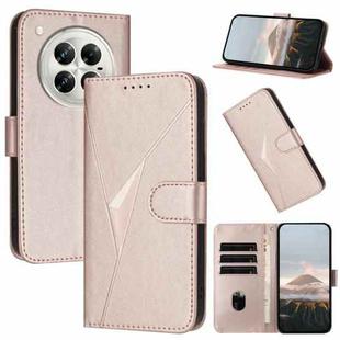 For Infinix Zero 40 4G / 5G Triangle Pattern Buckle Clasp Leather Phone Case(Rose Gold)