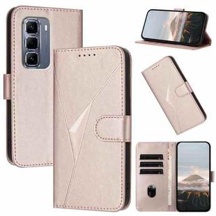 For Infinix Hot 50 Pro+ 4G Triangle Pattern Buckle Clasp Leather Phone Case(Rose Gold)