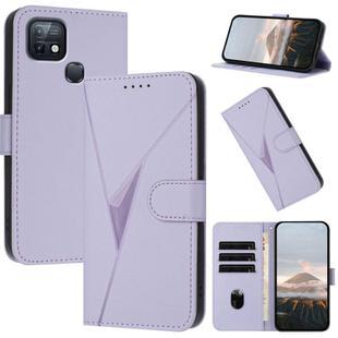 For Infinix Hot 10i Triangle Pattern Buckle Clasp Leather Phone Case(Light Purple)