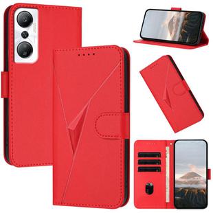 For Infinix Hot 20 4G Triangle Pattern Buckle Clasp Leather Phone Case(Red)