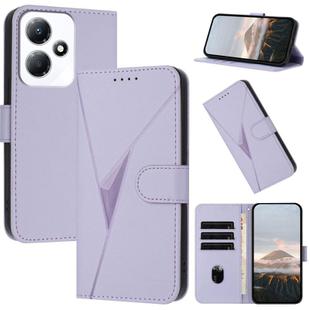 For Infinix Hot 30 Play / Hot 30 Play NFC Triangle Pattern Buckle Clasp Leather Phone Case(Light Purple)