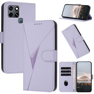 For Infinix Smart 6 / Smart 6 HD Triangle Pattern Buckle Clasp Leather Phone Case(Light Purple)