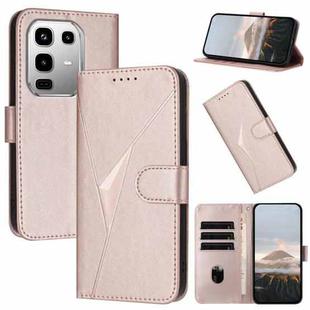For Infinix Note 50 4G / Note 50 Pro 4G Triangle Pattern Buckle Clasp Leather Phone Case(Rose Gold)