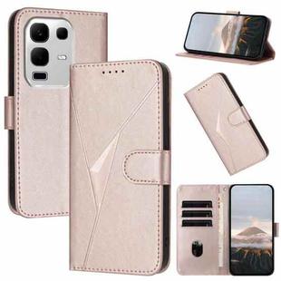 For Infinix Note 50x Triangle Pattern Buckle Clasp Leather Phone Case(Rose Gold)