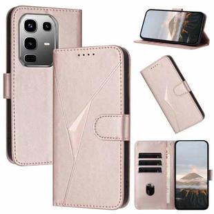 For Infinix Note 50 Pro+ Triangle Pattern Buckle Clasp Leather Phone Case(Rose Gold)