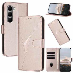 For Infinix Hot 60 4G / Hot 60i 4G Triangle Pattern Buckle Clasp Leather Phone Case(Rose Gold)