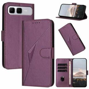 For Infinix Smart 10 Plus 4G Triangle Pattern Buckle Clasp Leather Phone Case(Dark Purple)