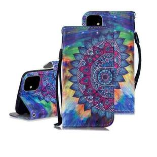 For iPhone 12 mini 3D Painted Pattern Horizontal Flip Leather Case with Holder & Wallet & Card slot & Lanyard(Oil Painting Mandala)