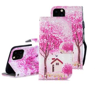 For iPhone 12 / 12 Pro 3D Painted Pattern Horizontal Flip Leather Case with Holder & Wallet & Card slot & Lanyard(Tree House)