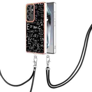 For Samsung Galaxy S25 Ultra 5G Electroplating Dual-side IMD Phone Case with Lanyard(Equation)