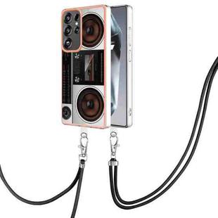 For Samsung Galaxy S25 Ultra 5G Electroplating Dual-side IMD Phone Case with Lanyard(Retro Radio)