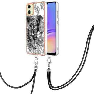 For Samsung Galaxy A06 4G Electroplating Dual-side IMD Phone Case with Lanyard(Totem Elephant)