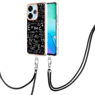 For Redmi 13 4G Electroplating Dual-side IMD Phone Case with Lanyard(Equation)