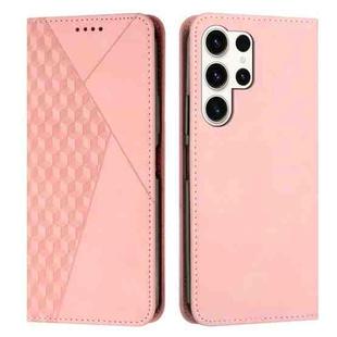 For Samsung Galaxy S25 Ultra 5G Diamond Splicing Skin Feel Magnetic Leather Phone Case(Rose Gold)