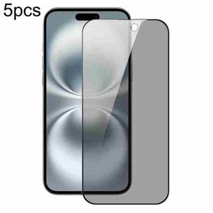 For iPhone 16 Plus 5pcs DUX DUCIS 0.33mm 9H High Aluminum Anti-spy HD Tempered Glass Film