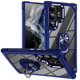For Samsung Galaxy S25 Ultra 5G TPU + PC Lens Protection Phone Case with Ring Holder(Blue)