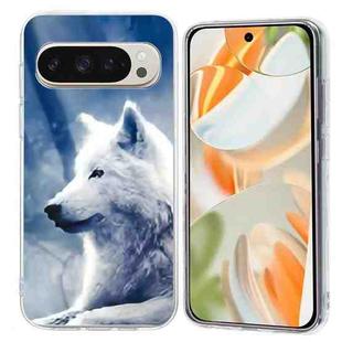 For Google Pixel 8 Colorful Painting Pattern TPU Phone Case(White Wolf)