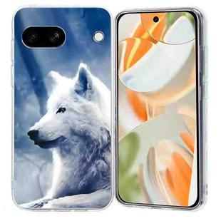 For Google Pixel 8a Colorful Painting Pattern TPU Phone Case(White Wolf)