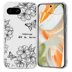 For Google Pixel 9a Colorful Painting Pattern TPU Phone Case(Butterfly Flower)