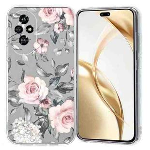 For Honor 200 Pro Colorful Painting Pattern TPU Phone Case(Flowers On Grey)