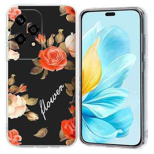 For Honor 200 Lite Global Colorful Painting Pattern TPU Phone Case(Flowers On Black)