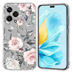 For Honor 200 Lite Global Colorful Painting Pattern TPU Phone Case(Flowers On Grey)