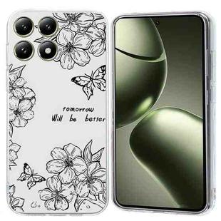 For Xiaomi 14T Colorful Painting Pattern TPU Phone Case(Butterfly Flower)