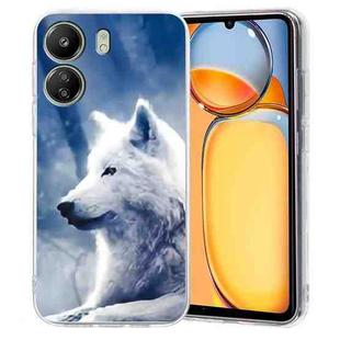 For Redmi 13C 4G Colorful Painting Pattern TPU Phone Case(White Wolf)