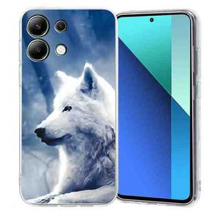 For Redmi Note 13 4G Colorful Painting Pattern TPU Phone Case(White Wolf)