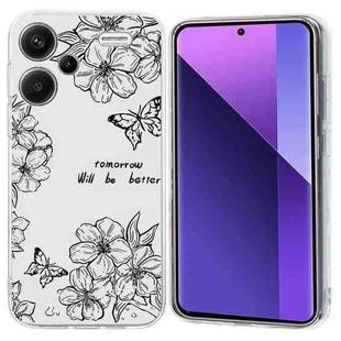 For Redmi Note 13 Pro+ 5G Colorful Painting Pattern TPU Phone Case(Butterfly Flower)