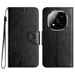 For Redmi Note 14 Pro+ 5G Butterfly Flower Pattern Flip Leather Phone Case(Black)