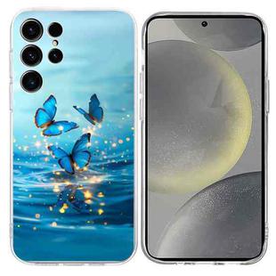 For Samsung Galaxy S25 Ultra 5G Colorful Painting Pattern TPU Phone Case(Blue Butterflies)