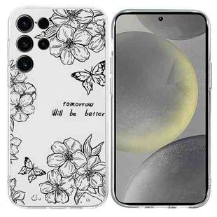 For Samsung Galaxy S25 Ultra 5G Colorful Painting Pattern TPU Phone Case(Butterfly Flower)