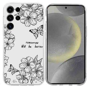 For Samsung Galaxy S24 Ultra 5G Colorful Painting Pattern TPU Phone Case(Butterfly Flower)