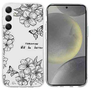 For Samsung Galaxy S24+ 5G Colorful Painting Pattern TPU Phone Case(Butterfly Flower)