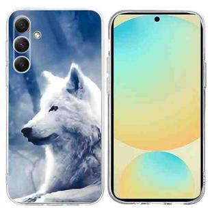 For Samsung Galaxy S24 FE 5G Colorful Painting Pattern TPU Phone Case(White Wolf)