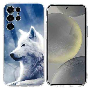 For Samsung Galaxy S23 Ultra 5G Colorful Painting Pattern TPU Phone Case(White Wolf)