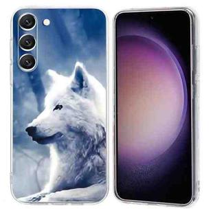 For Samsung Galaxy S23+ 5G Colorful Painting Pattern TPU Phone Case(White Wolf)