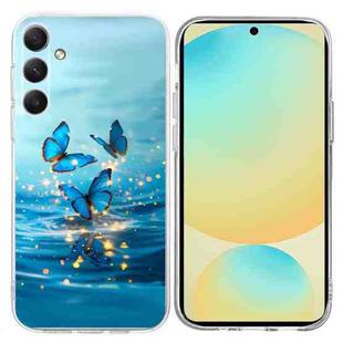 For Samsung Galaxy S23 FE 5G Colorful Painting Pattern TPU Phone Case(Blue Butterflies)