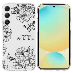 For Samsung Galaxy S23 FE 5G Colorful Painting Pattern TPU Phone Case(Butterfly Flower)