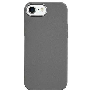 For iPhone SE 2022 / SE 2020 Litchi Pattern Silver Edge Camera Frame Material Phone Case(Grey)