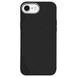 For iPhone SE 2022 / SE 2020 Litchi Pattern Silver Edge Camera Frame Material Phone Case(Black)